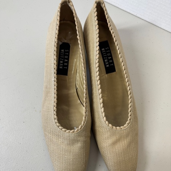 Vintage Stuart Weitzman Textured Cream Tan Old Money Women's Shoes Size 9 1/2 - Picture 8 of 16